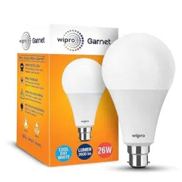 Wipro Garnet B22 26W Aluminium &a; Plastic White LED Bulb, N26001 (Pack of 2)-42