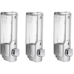 IRIS 350ml Plastic Silver Heavy Duty Wall Mount Liquid Soap Dispenser, ZYB01 (Pack of 3)-image-46