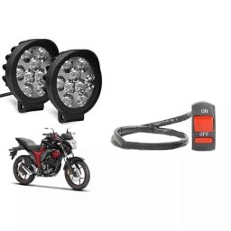 Cartronics 2 Pcs 9 Round Cap LED Fog Light Set with On/Off Switch for Suzuki Gixxer-picture-13