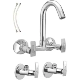 Prestige Passion 3 Pcs Brass Chrome Finish Sink Mixer, Connection Pipe &a; Angle Valve Set by Moglix-image-24