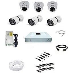 Godrej SeeThru 1080P Full HD White CCTV Camera Kit without Hard Disk, Godrej2MP3DOME3BULLET-33