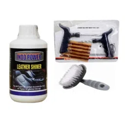 Indopower Ff917 250ml Leather Shiner, Tubeless Smart Panchar &a; All Tyre Cleaning Brush Kit, AHh919-image-87