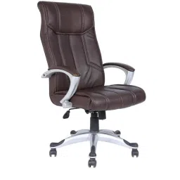 Caddy PU Leatherette Brown Adjustable Office Chair with Back Support, DM 113 (Pack of 2)-picture-26