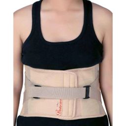 Bodycare Cotton &a; Elastic Beige Lumbo Sacral Spinal Support with Cushion, RP-3213, Size: M-15