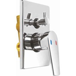 Prestige Aris Brass Chrome Finish 4 Way 2 Inlet Complete Divertor Set with Addons Body-40