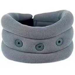 Kudize Cotton Cervical Collar Firm Density Grey Neck Support, Size: M-20