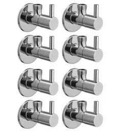 Drizzle Flora 8 Pcs Brass Chrome Finish Silver Angle Valve Set, AANGLEFLORA8-picture-35