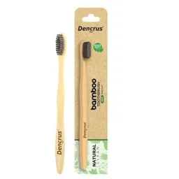 Dencrus Natural Clean Bamboo Brown Ultra Soft Bristles Toothbrush with Charcoal Activated for Sensitive Gums &a; Teeth, DENNCBT1-19