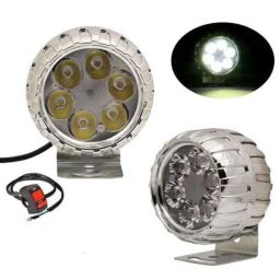 AllExtreme EX6FLT2 2 Pcs 6 LED 15W White Round Spot Beam Fog Light with Switch Set-3