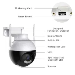 Cybernautt X9K 2MP Full HD Smart Wi-Fi Camera with Motion Detect, Alarm, 2 Way Audio, SD\Cloud Recording Options &a; Free 128GB Memory Card image 3