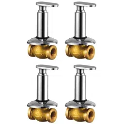 Drizzle Solo 1/2 inch Brass Chrome Finish Heavy Duty Quarter Turn Concealed Stop Cock (Pack of 4)-image-91