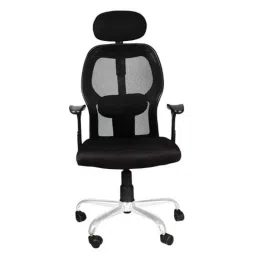 Savya Home Apex Orion Black Plastic Chrome Base High Back Chair, AM-5018CB-image-4