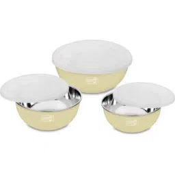 Classic Essentials CE-MSB-3 3 Pcs Stainless Steel White &a; Cream Microwave Safe Mixing Bowl Set (Pack of 2)-image-85