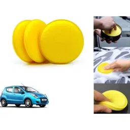 Auto Pearl Polyurethane Beige Washing &a; Waxing Polish Foam Sponge for A-Star (Pack of 3)-picture-5