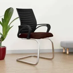 Rose Elite 53x61x97cm Mesh Brown &a; Black Mid Back Visitor Chairs-image-49