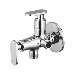 10X AV-8633 Brass 2 in 1 Silver Wall Mount Chrome Plated Angle Cock-image-59