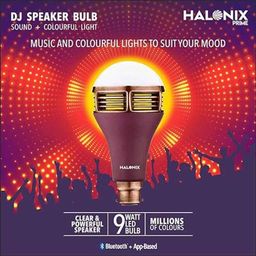 Halonix Prime 9W B22 Polycarbonate Multicolour DJ Speaker Bluetooth LED Bulb image 2