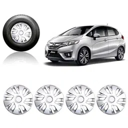 Auto Pearl 4 Pcs 14 inch Silver Full Caps Wheel Cover Set for Honda Jazz 2015-41