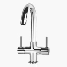 Kerovit Nucleus Silver Chrome Finish Deck Mounted Center Hole Basin Mixer with Swivel Spout, KB111027-image-42