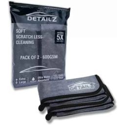Detailz 40x40cm 600GSM Microfiber Grey Cleaning Cloth for Bike, Laptop &a; Car (Pack of 2)-image-37