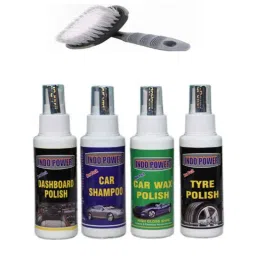 Indopower Ff1186 100ml Dashboad Polish, 100ml Tyre Polish, 100ml Car Shampoo, 100ml Car Wax Polish &a; All Tyre Cleaning Brush Kit, AHh1191-image-51