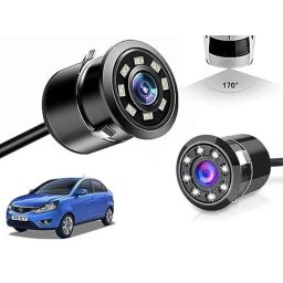 Auto Pearl 8 LED Black Waterproof &a; Shockproof HD Night Vision Car Reverse Parking Camera for Tata Zest-27