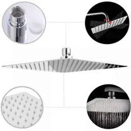 Fastgear 8x8 inch Stainless Steel Chrome Finish Silver Wall Mounted Overhead Shower, FG1949-image-53