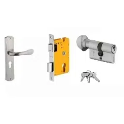Dorset HL Series Lily 70mm Stainless Steel Silver Chrome Finish Door Handle Lock Set with Knob &a; Key-picture-32