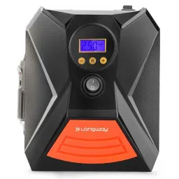 Longway Tyro 12V 150psi Plastic Red &a; Black Tyre Inflator with Emergency Light for Car &a; Bike-8