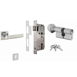 Dorset ML Series Fabio 60mm Stainless Steel Door Handle Lock Set with Knob &a; Key (Pack of 2)-picture-5