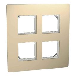 Schneider Electric Miluz Zeta Polycarbonate 8 Module Champagne Gold Square Grid &a; Cover Frame, MZCP8MS_CG-22