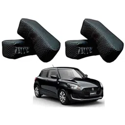 Kozdiko 4 Pcs CV Designer Black Leatherite Neck Rest Car Cushion Pillow Set for Maruti Suzuki Swift 2018-picture-21