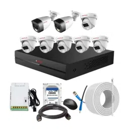 CP Plus 2.4MP Full Colour HD Audio Indoor &a; Outdoor CCTV Combo Kit with 8Ch DVR, 6 Dome 2 Bullet Camera, 8Ch SMPS, 70m Cable, 1TB HDD &a; Connector-40