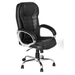 High Living Bottle Leatherette High Back Black Office Chair (Pack of 2)-image-89