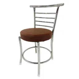 RW Rest Well RW-158 Leatherette Brown Ergonomic Dining Chair with Steel Chrome Finish-picture-10