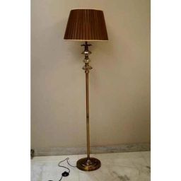 Tucasa Metal Classic Floor Lamp with Brown Satin Shade, P8-H-image-76
