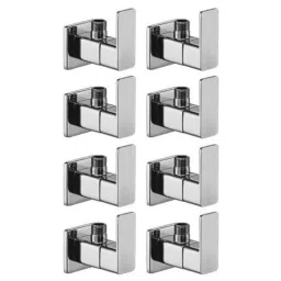 Drizzle Cubix 8 Pcs Brass Chrome Finish Silver Angle Valve Set, AANGLECUBIX8-picture-34