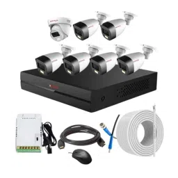 CP Plus 2.4MP Full Colour HD Audio Indoor &a; Outdoor CCTV Combo Kit with 8Ch DVR, 6 Bullet 1 Dome Camera, 8Ch SMPS, 70m Copper Cable &a; Connectors-99