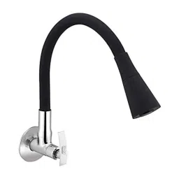Spazio Pulse Flexo Smartbuy Flexible Black Sink Faucet with Wall Flange &a; 360 deg Moveable Spout-picture-17