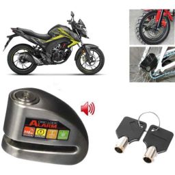 Auto Pearl Steel Black Anti-Theft Alarm Disc Brake Lock for CB Hornet 160R, Lock_306-picture-45