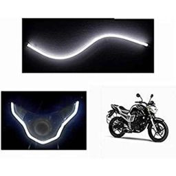 AOW Flexible 30cm Long Headlight Neon LED DRL Tube (WHITE) For TVS Apache 150 (Single Pcs)-48