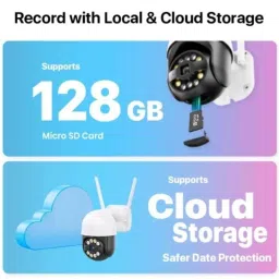 Power Pixel PP5L 5MP 4K Full HD PT Smart WiFi Camera with Night Vision, Human Detect, Motion Detect, Two Way Audio, Alarm &a; Support 128GB SD Card image 4
