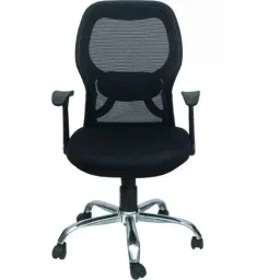 Veeshna Polypack Fabric Black Medium Back Ergonomic Office Chair, CRH-1026-picture-5