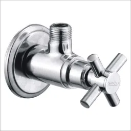 Spazio Lybra Brass Chrome Finish Angle Valve with Flange for Bathroom Tap-picture-1