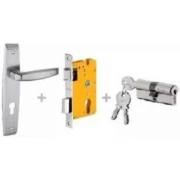 Dorset ML Series Badroli 70mm Stainless Steel Door Handle Lock Set with Both Side Key Cylinder, ML BA (Pack of 2)-picture-36