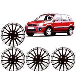 Auto Pearl 4 Pcs 14 inch ABS Black &a; Silver Wheel Cover Set for Ford Fusion-26