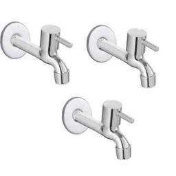 IRIS Turbo Stainless Steel Chrome Finish Long Body Bib Cock with Wall Flange (Pack of 3)-image-62