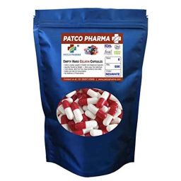 Patco Pharma 400-800mg Gelatine Red &a; White Empty Capsule for Size 0 Capsule (Pack of 500)-image-59