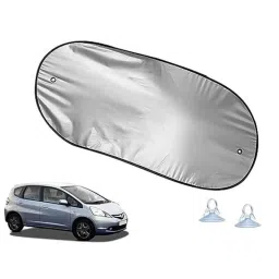 Auto Pearl Polyester Black &a; Silver Rear Window Sun Shade Curtain with Storage Pouch for Honda Jazz S &a; V 2009-2014-picture-48