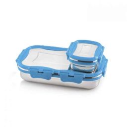 Cello Click It Medium Stainless Steel Blue Steel Lunch Box, 405CSL0012-picture-30
